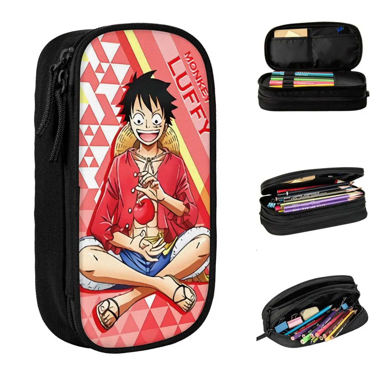 

Luffyed Anime Zoros Choppers Anime Pencil Cases Fashion Pen Box Bag Girl Boy Big Capacity School Supplies Zipper Pencilcases