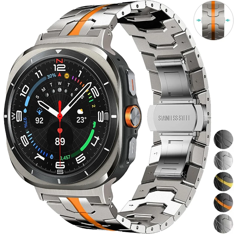 

Титановый ремешок для Samsung Galaxy Watch Ultra 47 мм, мужской браслет, роскошный металлический ремешок для Samsung 7 Ultra Galaxy Ultra 47 мм Correa