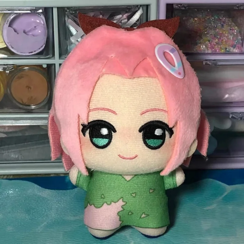 

In-stock Anime Peripheral 10cm Sakura Haruno Plush Doll Cute Soft Cotton Stuffed Toy Kawaii Backpack Keychain Girly Heart Gift