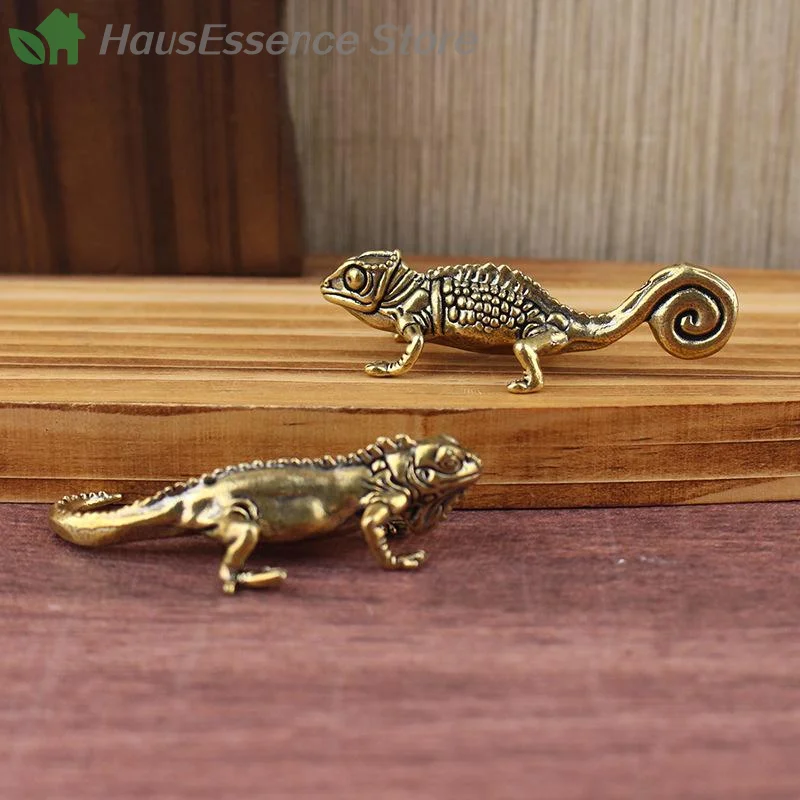※Lizard Exceptional Figure House Decoration Small Ornaments Antique Brass Animal Figurines Tea Pet Desk Decorations House