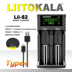 LiitoKala Lii-S2 Multi-Compatible Charger - Supports AA, AAA, 18650, 26650 Lithium Ion Batteries