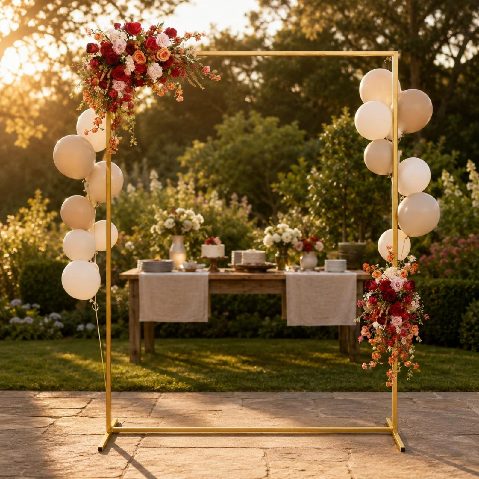 ซุ้มโค้งสีทองแบบตั้งพื้น ซุ้มโ - Wedding Support บทวิจารณ์และราคา