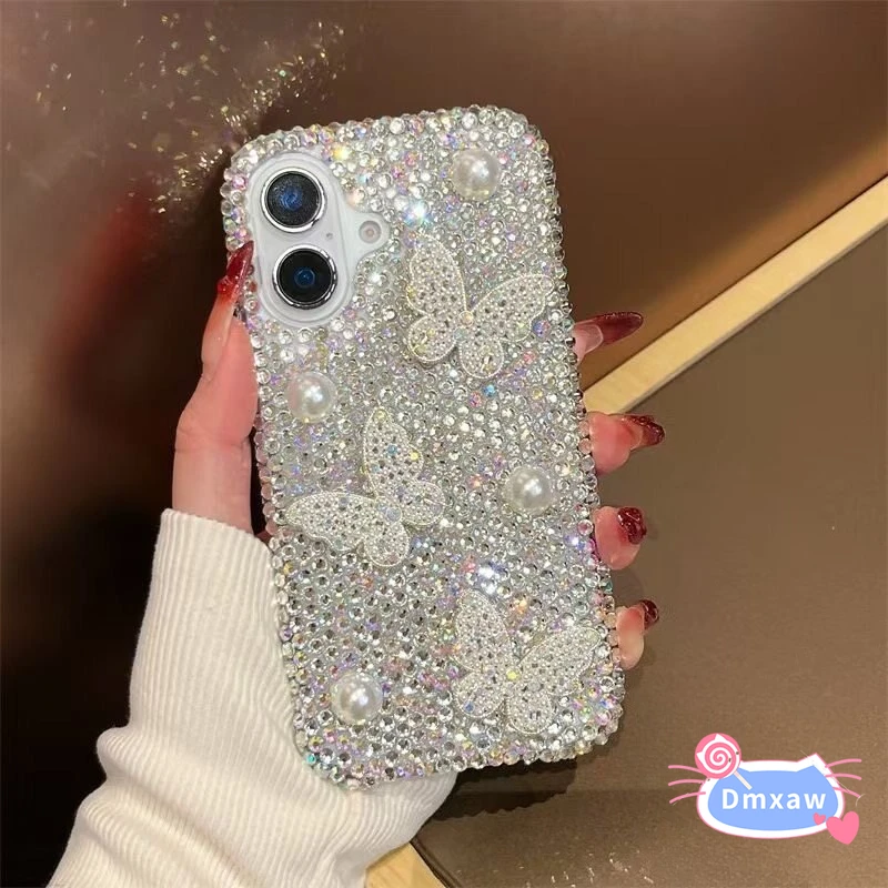 

Crystal Pearl Butterfly Case For Samsung Galaxy F62 F54 F41 F23 M62 M55 C55 M54 M53 M52 M40S M36 M35 M34 M33 M31S M30S M23 Cover