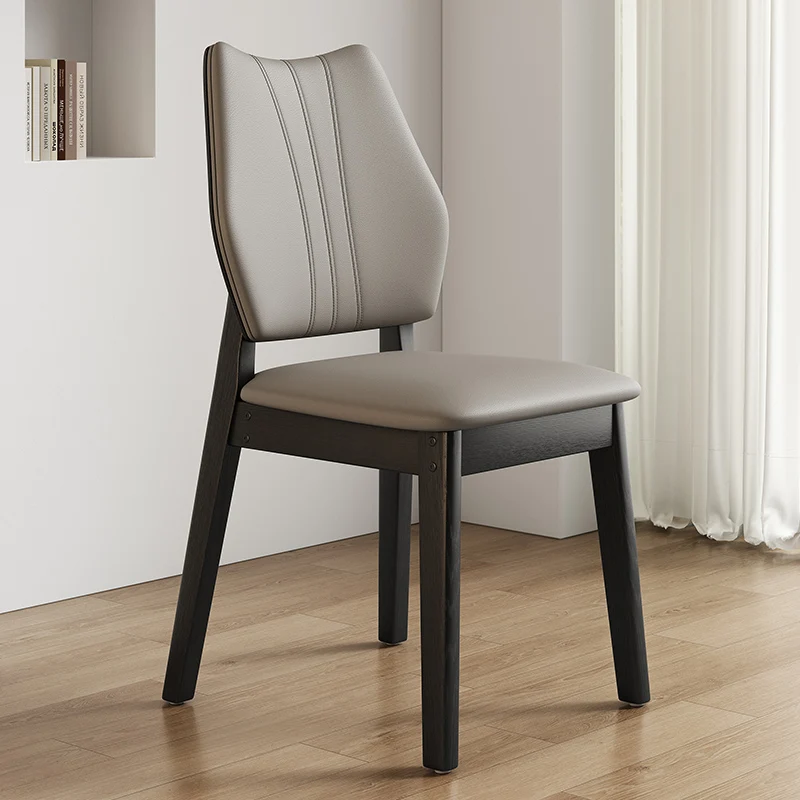 Modern Solid Wood Dining Relaxing Relax Chairs Accent Light Luxury Home High-end Backrest Aesthetic Hotel Restaurant Furniture