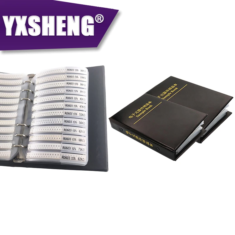 8500PCS 4250PCS 8850PCS 0201 0402 0603 0805 1206 1% Resistor Sample Blank Book 1R 10R 100R 1K 10K 100K SMD Assorted Kit