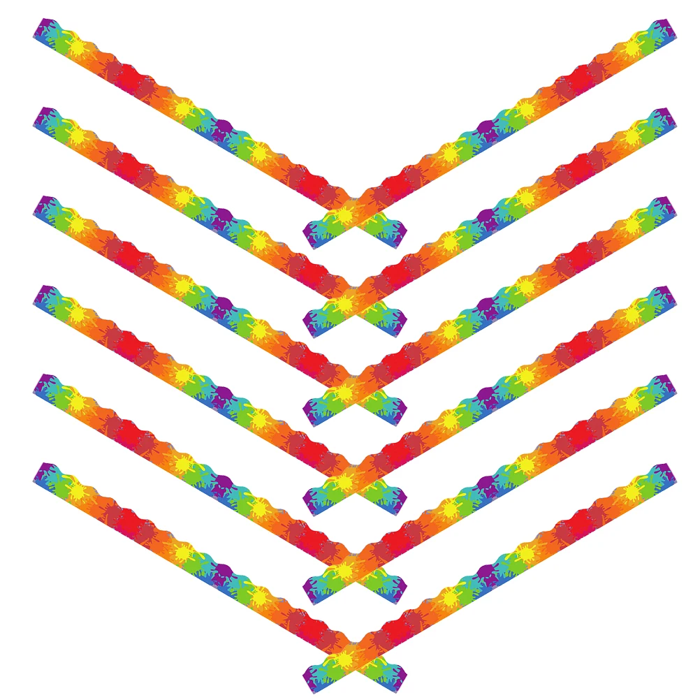 

12 Pcs Magnetic Collage Bulletin Boards Self-adhesive Strip Decorate Blackboard Border Trim for Stickers Strips