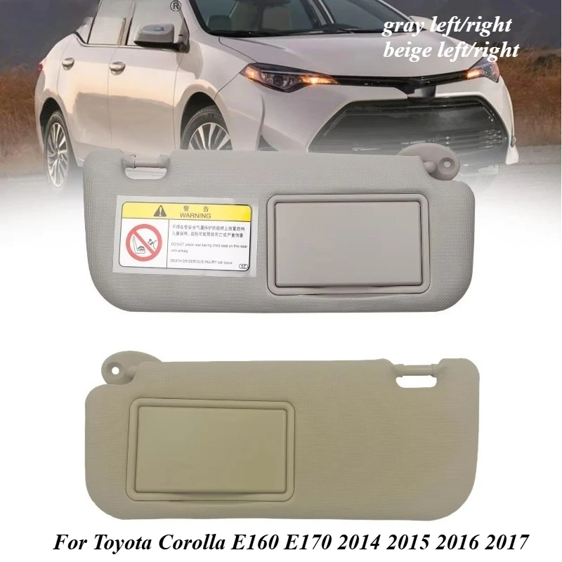 Left / Right SideCar Sun Visor Sunvisor Panel with Makeup Mirror Replacement For Toyota Corolla E160 E170 2014 2015 2016 2017