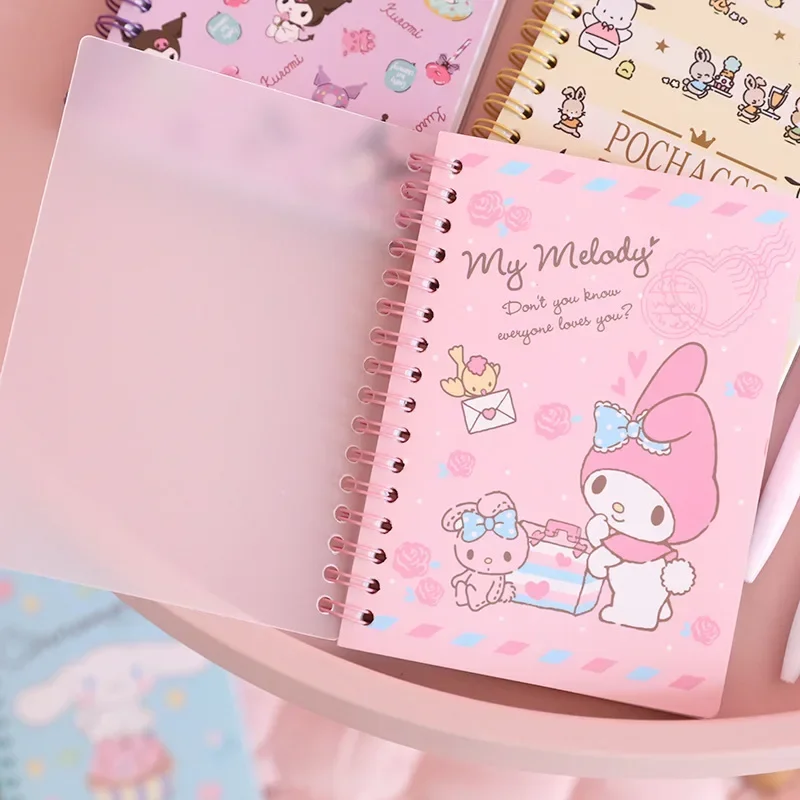 Kawaii Sanrios A6 Notebooks Cinnamonroll Kuromi My Melody Anime Notepads Cute Cartoon Weekly Planner Writing Paper Girls Gift