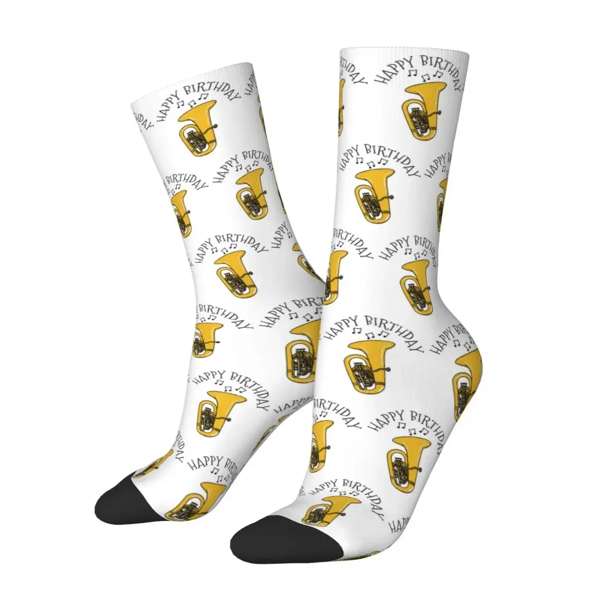 Happy Birthday Tuba Tubaist Brass Musician Socks Super Soft Stockings All Season Long Socks Accessories for Unisex Gifts