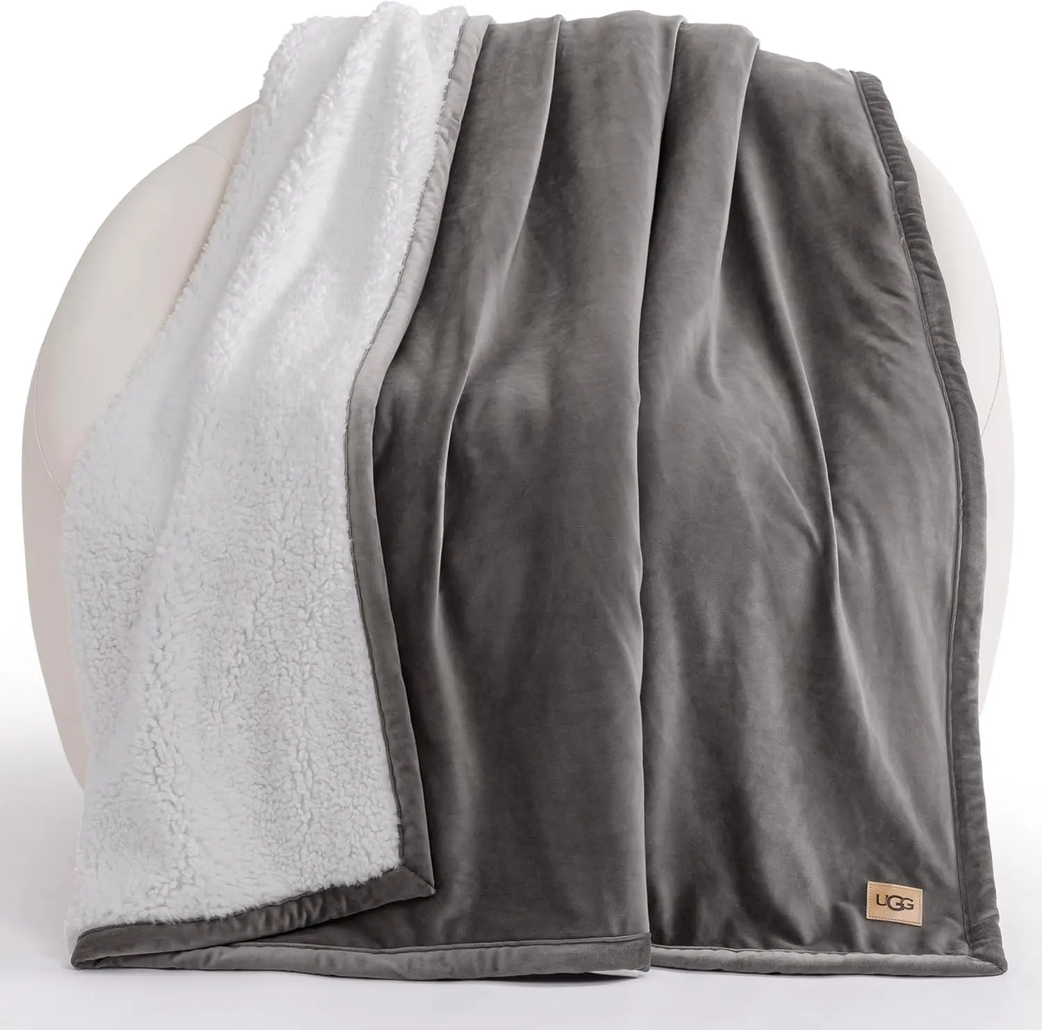 

Plush Soft Fleece Fluffy Reversible Blanket for Bed or Couch, Oversized 50x70 Inch, Charcoal Grey