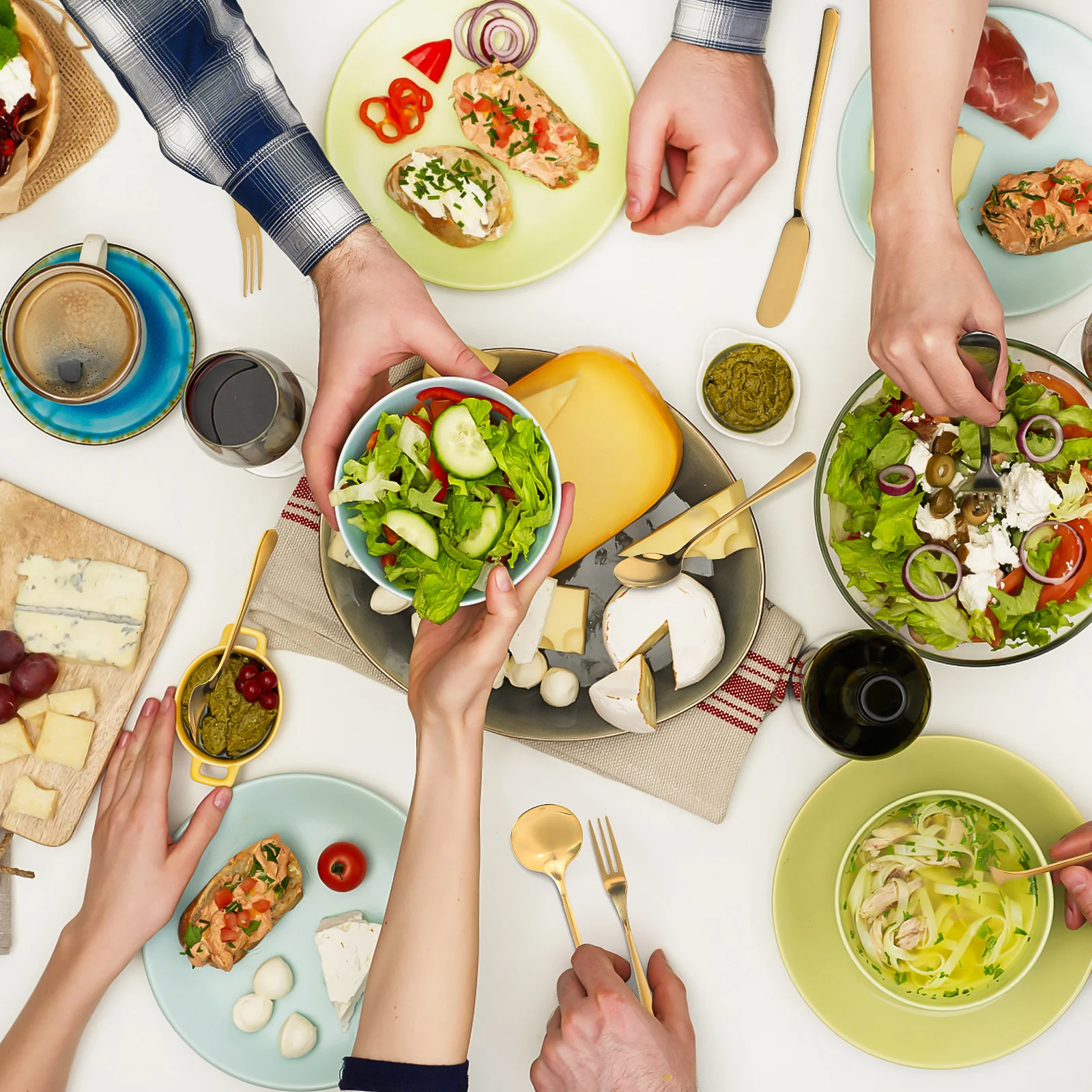 

1Set Serving Utensils Coffee Spoon Sugar Cube Tongs Stainless Steel Forks Spreaders Dessert Spoons