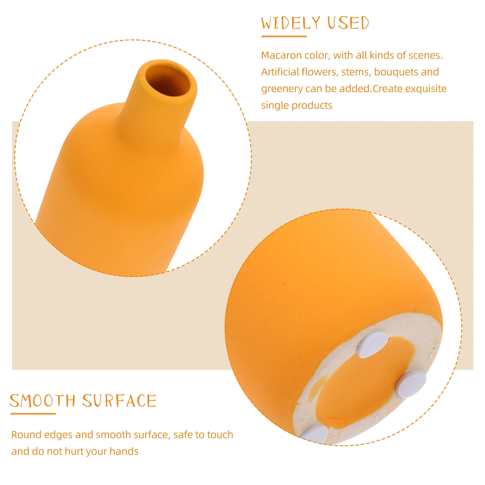 

Ceramic Flower Vase Sturdy Simple Round Edge Desktop Flowerpot Modern Dry Flower Holder Ceramic Vase Bedroom Flowerpot