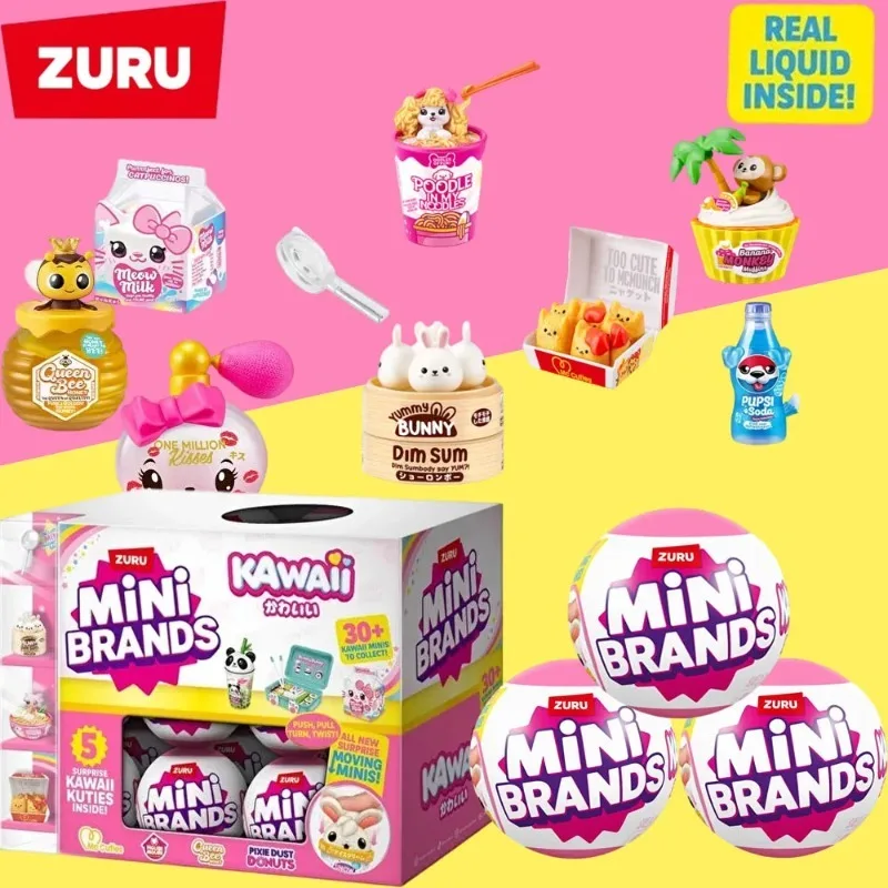 Brinquedos Surpresa Zuru, Mini Brinquedos de Comida Kawaii, Caixa Misteriosa com Brinquedos em Miniatura, Presentes Originais de Aniversário