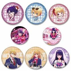 Oshi No Ko Cartoon Tin Plate Round Enamel Pins Cute Badge  Alloy Brooch Custom Funny Badge for Clothes Backpack Decoration Gifts