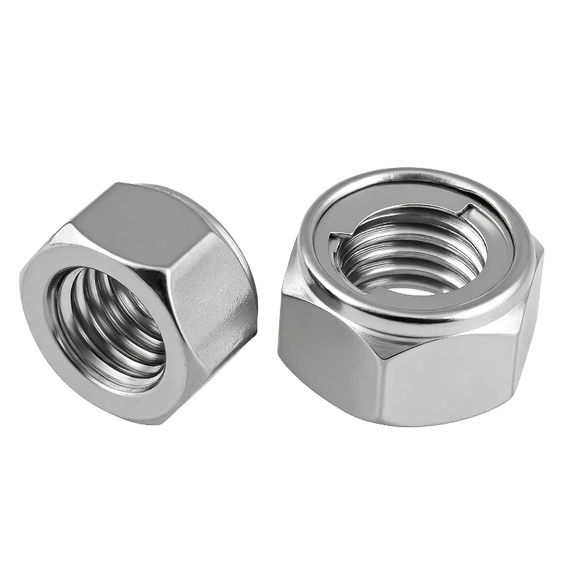 304/316 Stainless Steel M3 M4 M5 M6 M8 M10 M12 M14 M16 M18~M30 Standard/Fine/Reverse Thread Metal Lock Nuts Hex Self-locking Nut