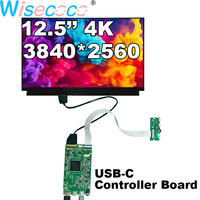 12.5 Inch 4K IPS Ultrathin LCD Screen 3840*2560 Display with USB-C Controller Board for Laptops Raspberry Pi Switch LCD Panel