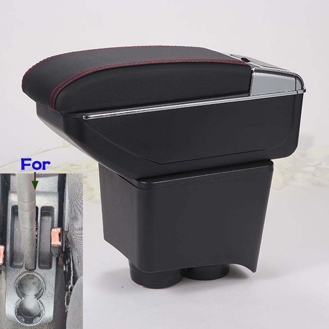 

Для Volkswagen Polo автомобильный подлокотник для VW POLO Mk5 6R Vento подлокотник 2002-2009 ящик для хранения автомобильных аксессуаров простая установка