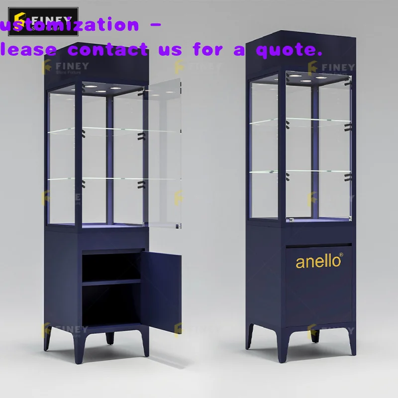 custom.Custom Retail Storage Display Stand Led Lighting Display Unit Lockable Glass Watch Display Showcase Design