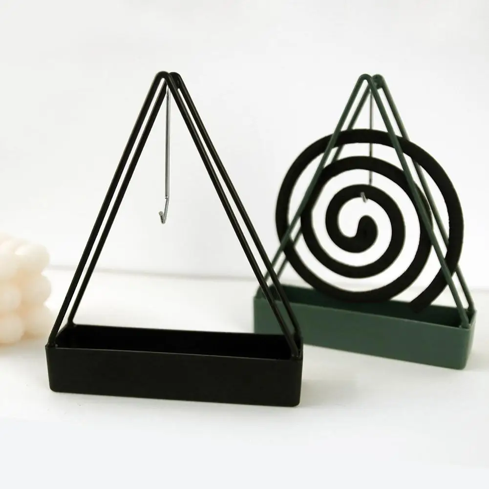 Mosquito Coil Holder With Tray Creative Wrought Triangular Shape Mosquito Repellent Incense Rack Home Decor Tool