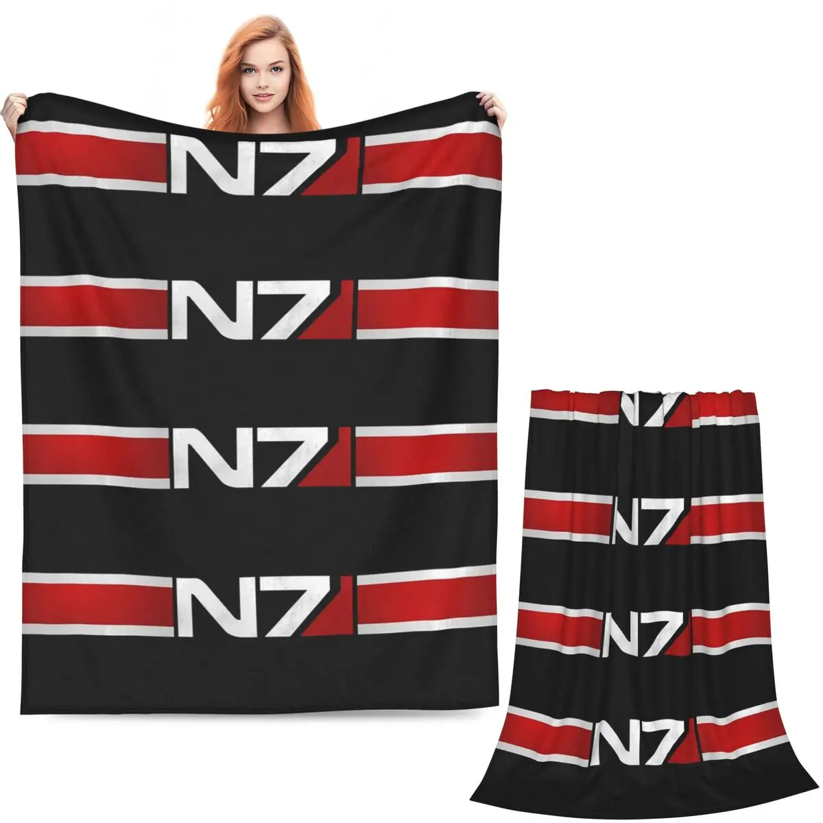 Armor Alliance Military Mass Effect N7 Blanket Soft Warm Flannel Throw Blanket Bedding for  Living room Picnic Travel Home Couch
