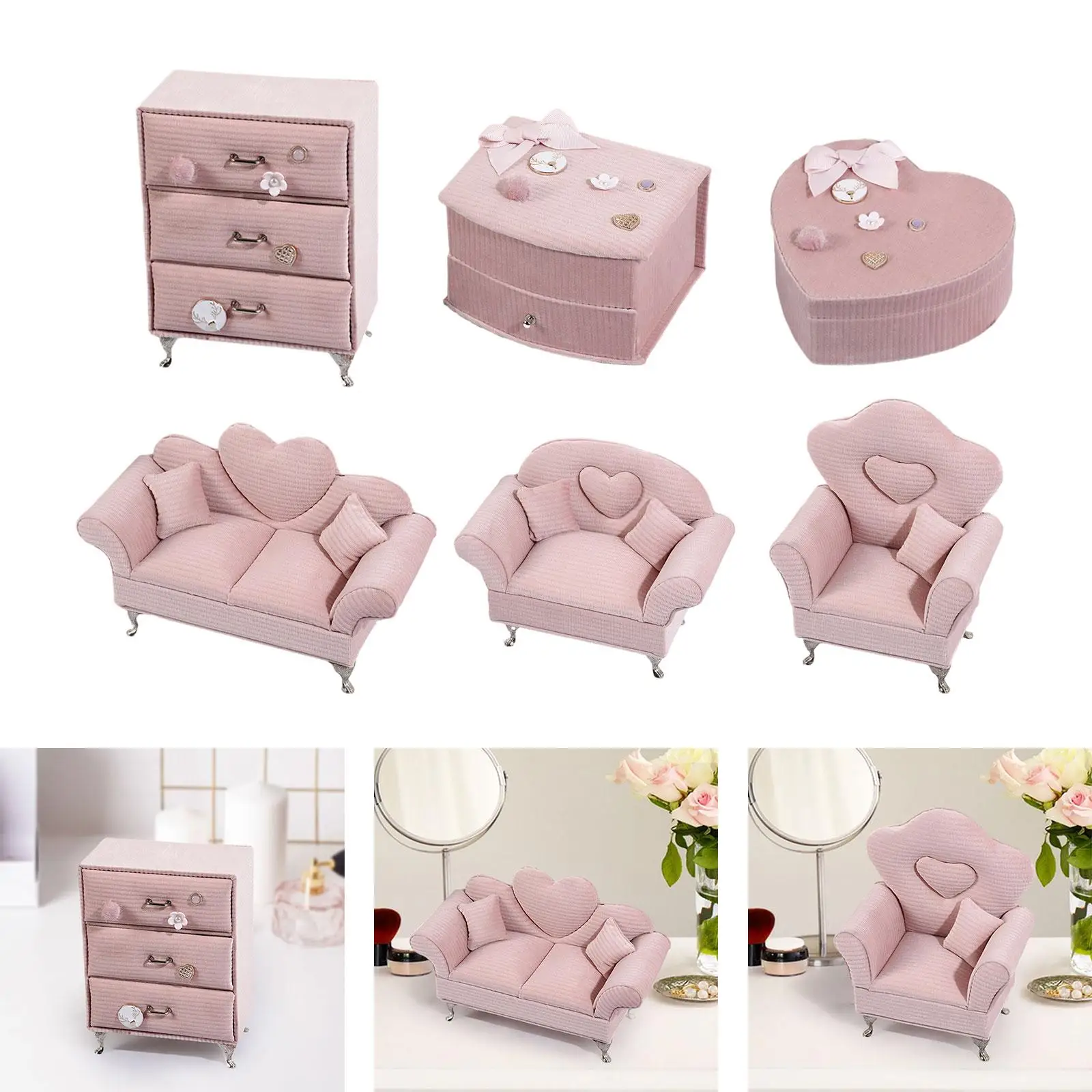 Muebles de juguete para casa de muñecas, decoración de dormitorio para accesorio de muñeca de 12 pulgadas, 1/6