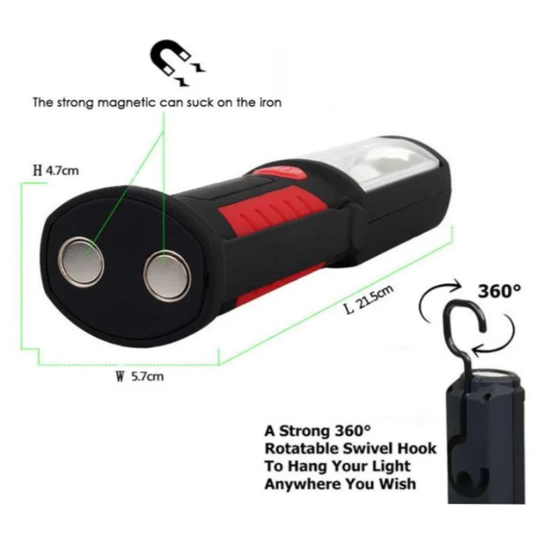 ISURE MARINE 36+5 LED Multifunctional Emergency Work Light Waterproof Magnet USB Charging Portable Car Maintenance Light