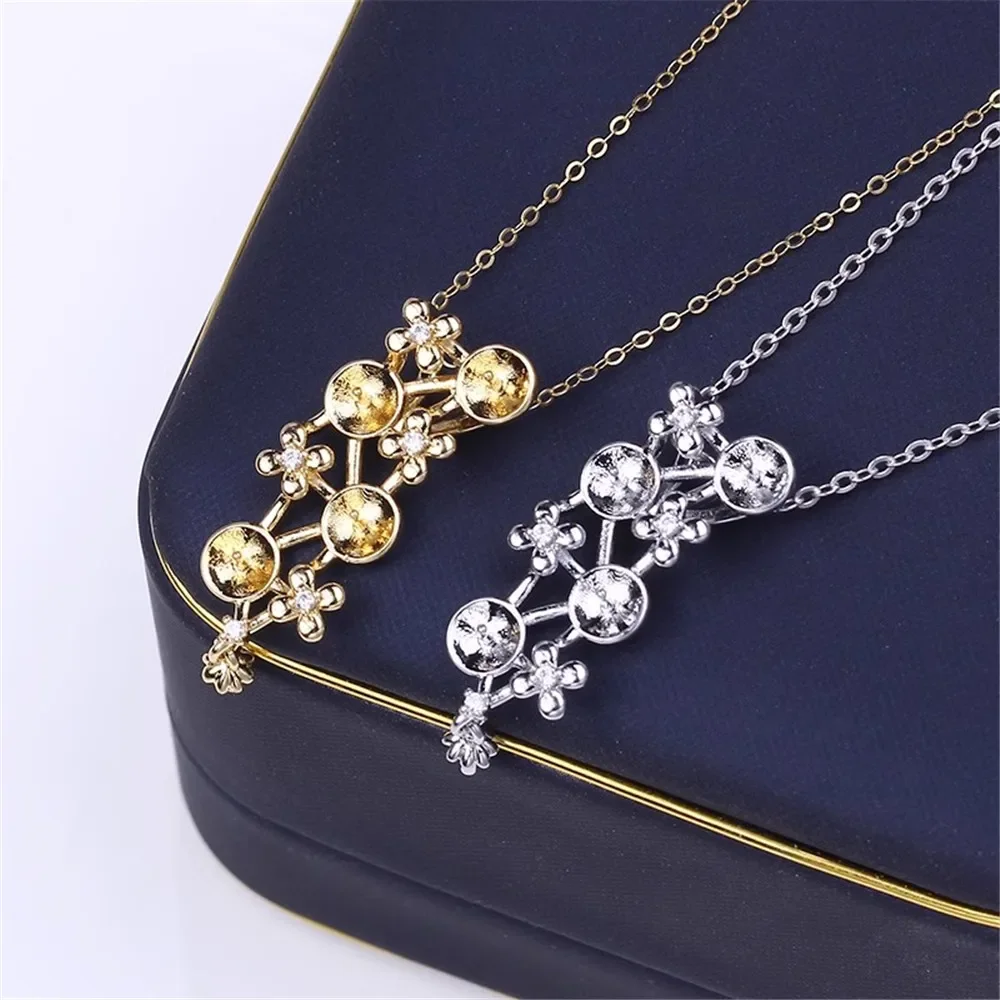 19 Style Half Hole Eye Pins Beads End Caps Top Drilled Pendant Bails Connector For DIY Jewelry Accessories No Pearl No Chain