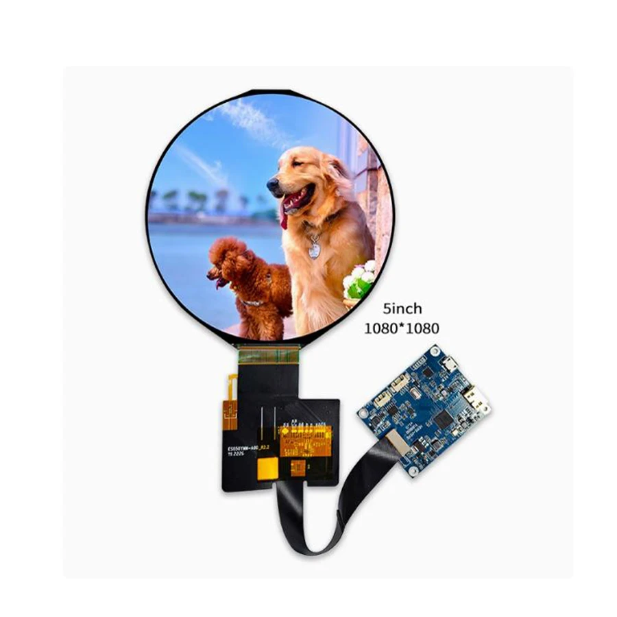 5 Inch 1080x1080 IPS Round Instruments Screen 60Hz HDMI Driver Board Mipi Interface Display Raspberry pi Circular LCD Display