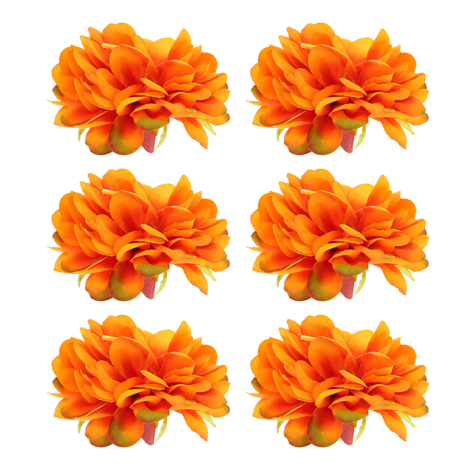 

6 Pcs Flower Heads Small Craft Orange Silk DIY Decoration for Artificial Flowers For Crafts Hats Background 3D Faux Flowers