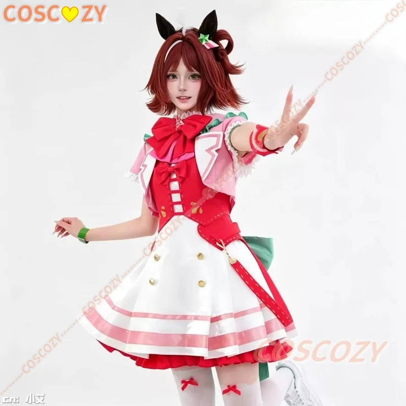 ゲームアニメウマ娘-プリティーダービー-ラインクラフト-コスプレ衣装-ウィッグ-ピンクドレス-パーティー-ロールプレイ衣装