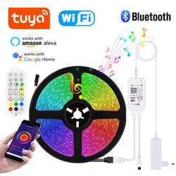 5M 10M 15M 20M Bluetooth Control RGB Led Tape Ribbon Smart Home Wifi Remote Led Strip Lights For Tuya Alexa Google Assistant