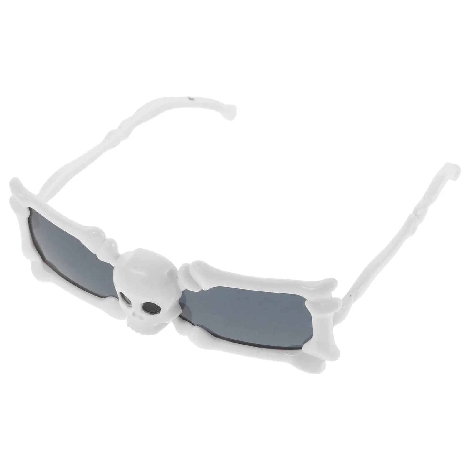 

Skull Shaped Sunglasses Halloween Party Eyeglasses Adult White Props Decorative Costume Glasses Photo Novelty Plastic