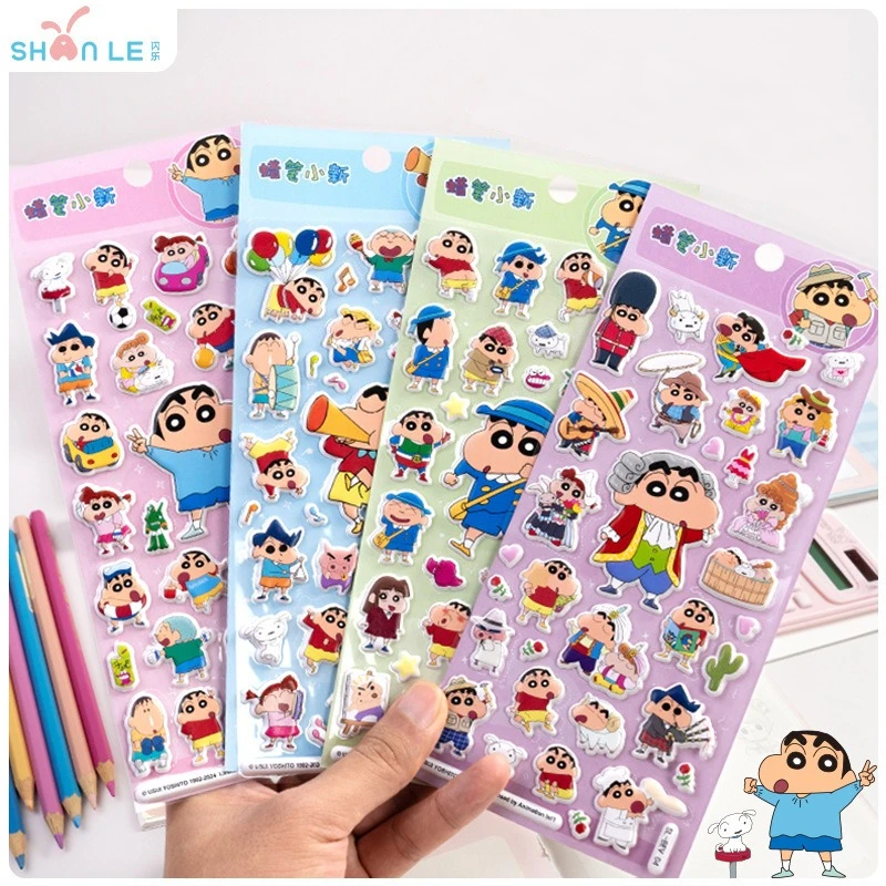 Crayon Shin chan Cartoon 3D Bubble Stickers DIY Decorative Stickers Phone Cases Stationery Decorative Stickers Gifts