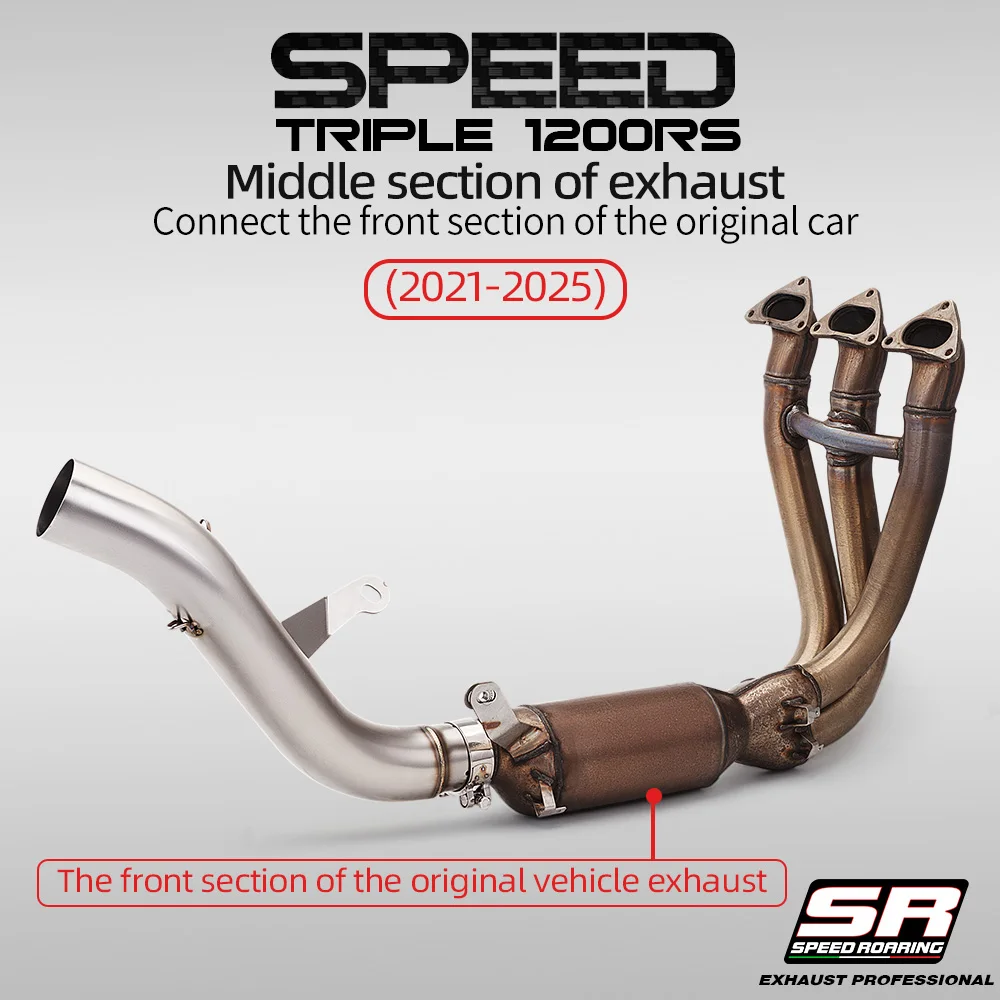 

Надевается для Speed Triple 1200RS 1200RR 2021-2025, выхлопные системы мотоцикла, соединение трубы, глушитель 60 мм