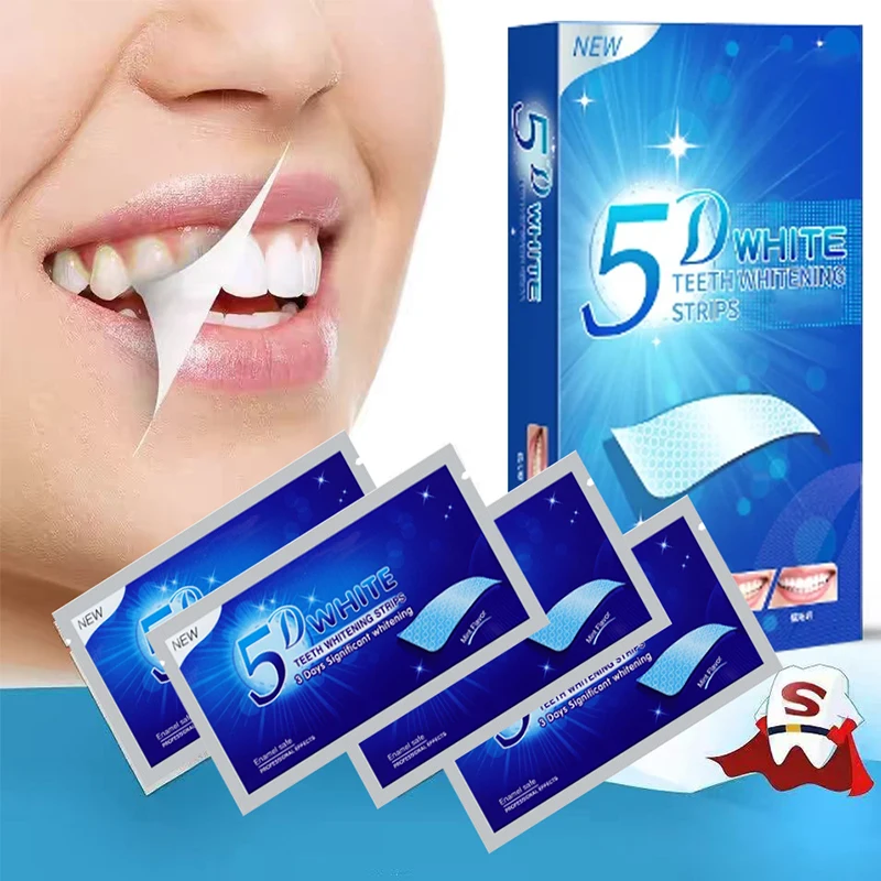 5D Dental Paste Teeth Whitening Strips Sensitive Teeth Dental Kit Oral Hygiene false Teeth Whiten Bleaching Teeth 7/14 Pcs