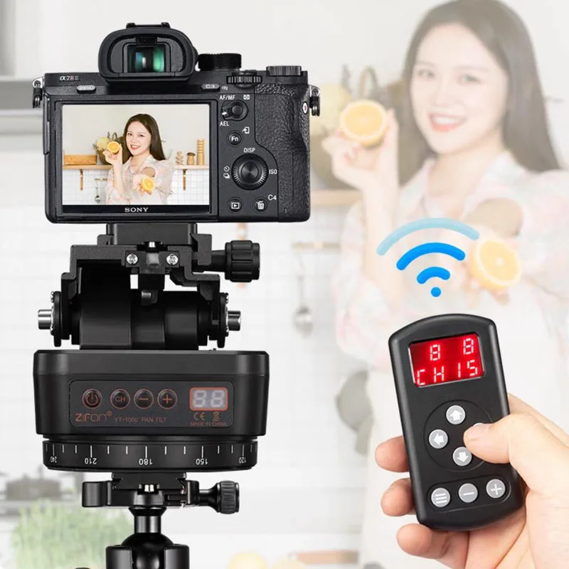 360° panoramic rotation wireless remote control - electric pan/tilt, compatible with mirrorless cameras and smartphones