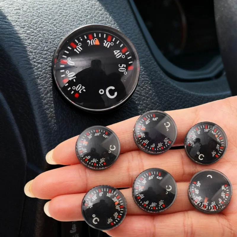 Herramienta de medición de escala, termómetro de alta precisión, práctico Mini termómetro Circular de oficina, esfera impermeable de plástico para Interior de coche