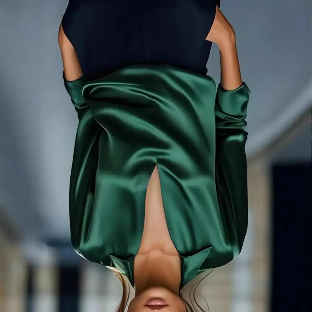 

Women Shirt Lapel V-Neck Women's Elegant Dressy Satin Work Shirt Modern Casual Long Sleeve Shirt Collar Regular Top Women Blouse