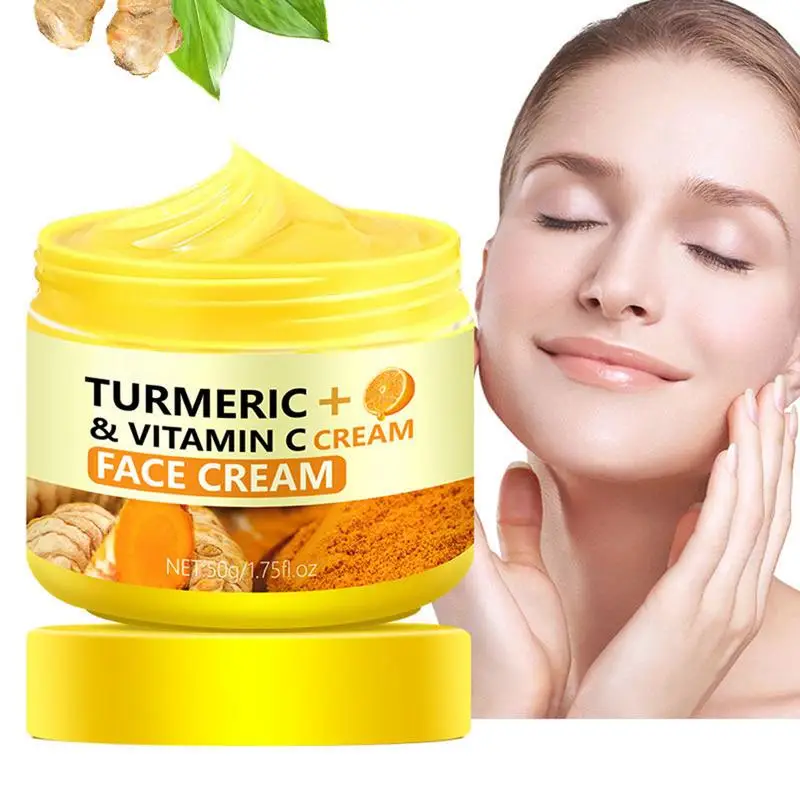 Crème blanchissante pour le visage au curcuma, 50g, élimine les déformations, éclaircit les ridules, hydratante pour le visage, gratitude