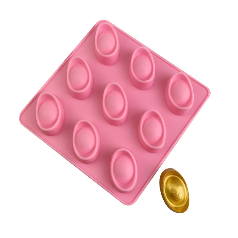 9 Holes Square Silicone Molds Gold Ingot Shapes Chocolate Moulds Candy Molds Candle Mould Soap Mold for DIY Handmade Use