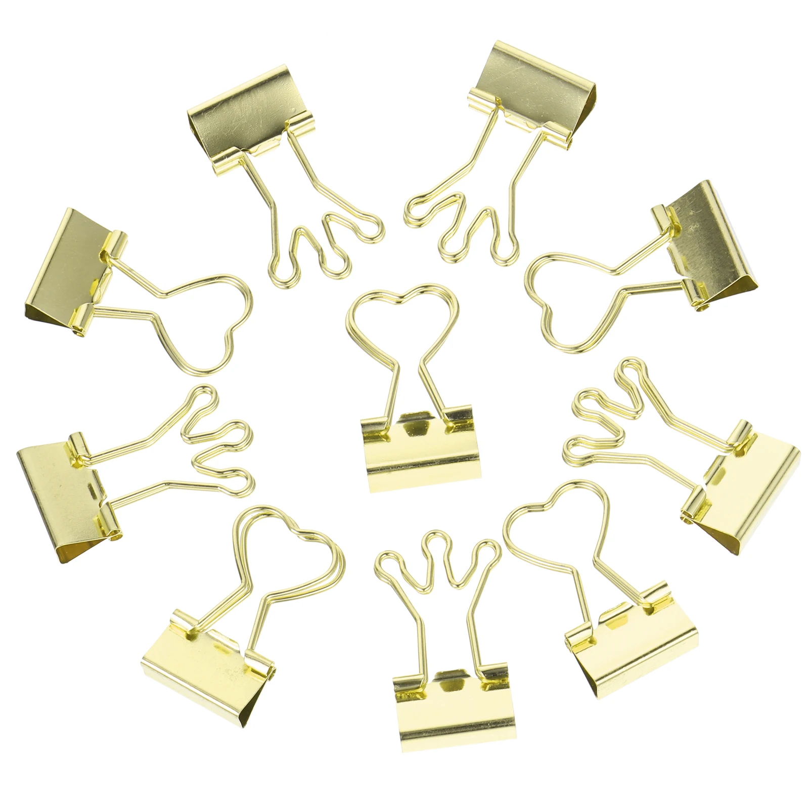 

10pcs Love Long Tail Metal Binder Clips Paper Clamp Bookmark Office Supplies Assorted Sizes Not Easy Rust Fresh Simple
