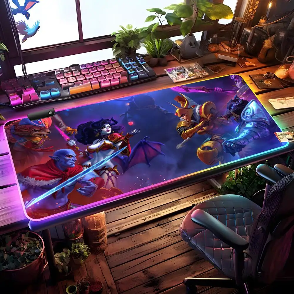 

Dota 2 Game Mouse Pad RGB Gaming Mouse Pad Desk Mat HD Gamer Large LED Light XXL MousePads