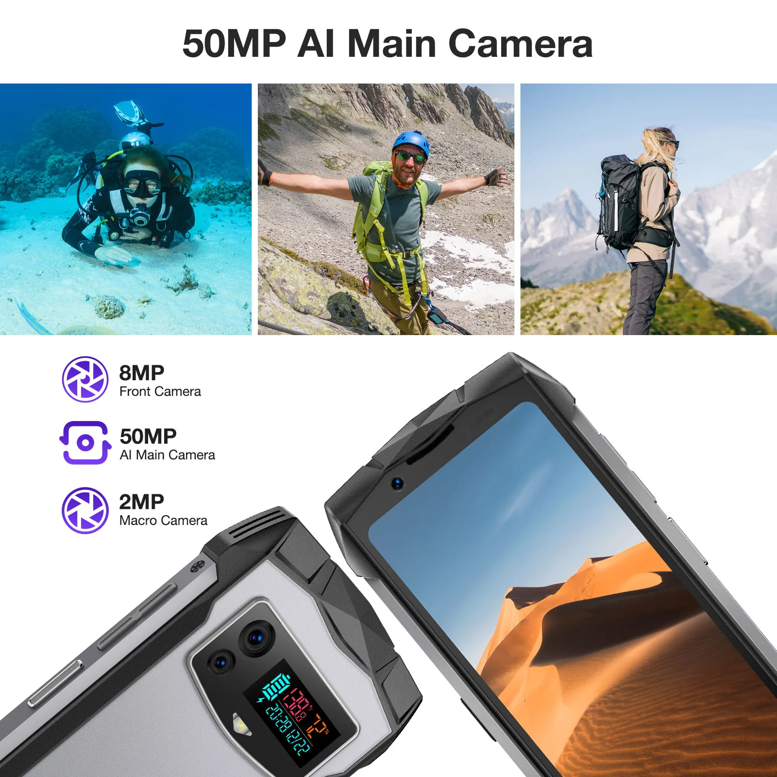 World Premiere DOOGEE Smini Rugged Phone 4.5" qHD Display 8GB+256GB Innovative Rear Display 3000mAh 18W Fast Charge MobilePhones