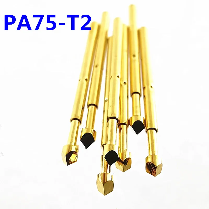 100PCS/Bag Gold Plated PA75-T2 Diamond Head Spring Test Needle Outer Diameter 1.02mm Length 16.5mm PCB Pogo Pin