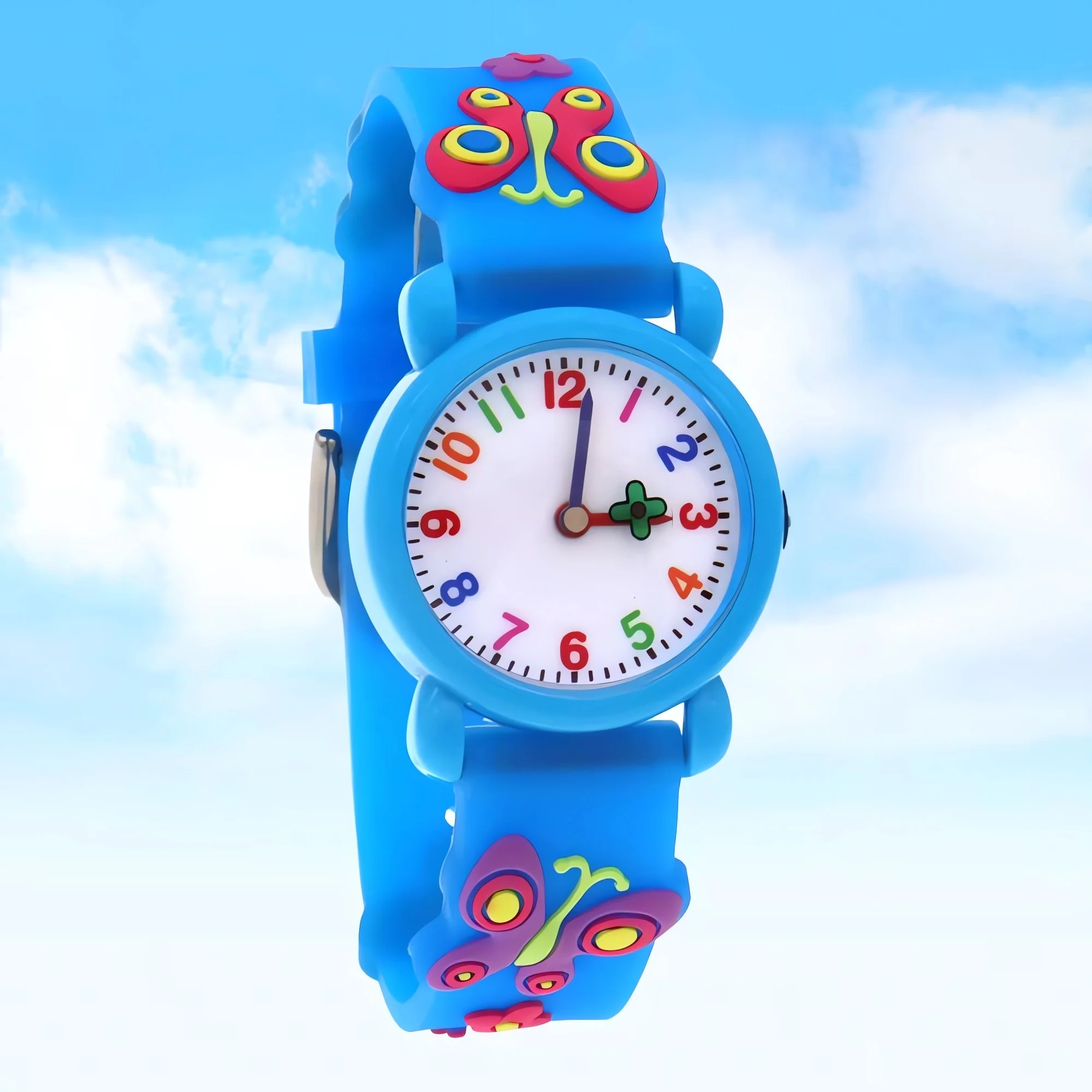 Cartoon 3D Butterfly & Flower Quartz Watch - Beauty Design Wristwatch Clock for Students & Babies