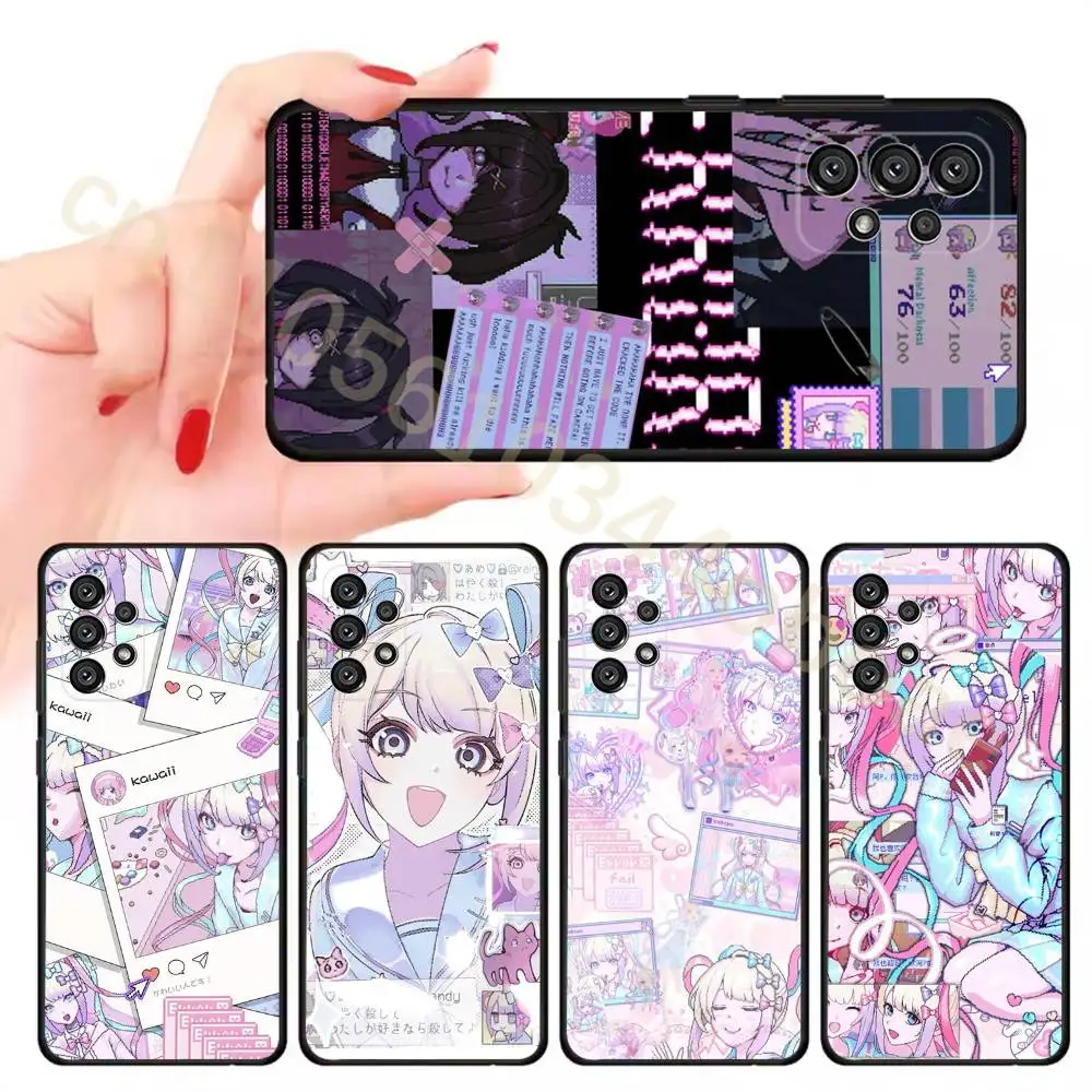 Capa de telefone N-NEEDY GIRL O-OVERDOSE para Samsung Galaxy A13,21s,22,31,32,52,53,71,80,A91 Soft Black Shell