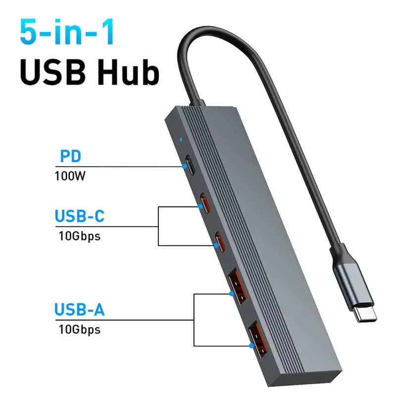 Multiport Adapter Type C USB Data Transfer Gigabit Ethernet RJ45 Docking Station for MacBook Pro