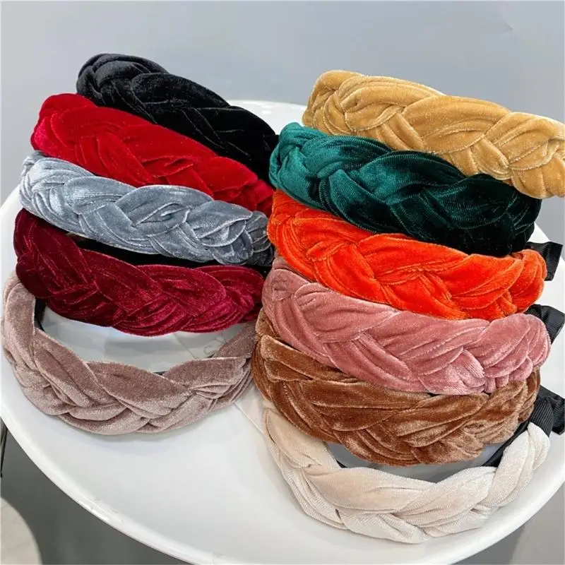 

A0NF Plush Braid Headbands Elastic Comfortable Hair Band Fashion Hair Accessory
