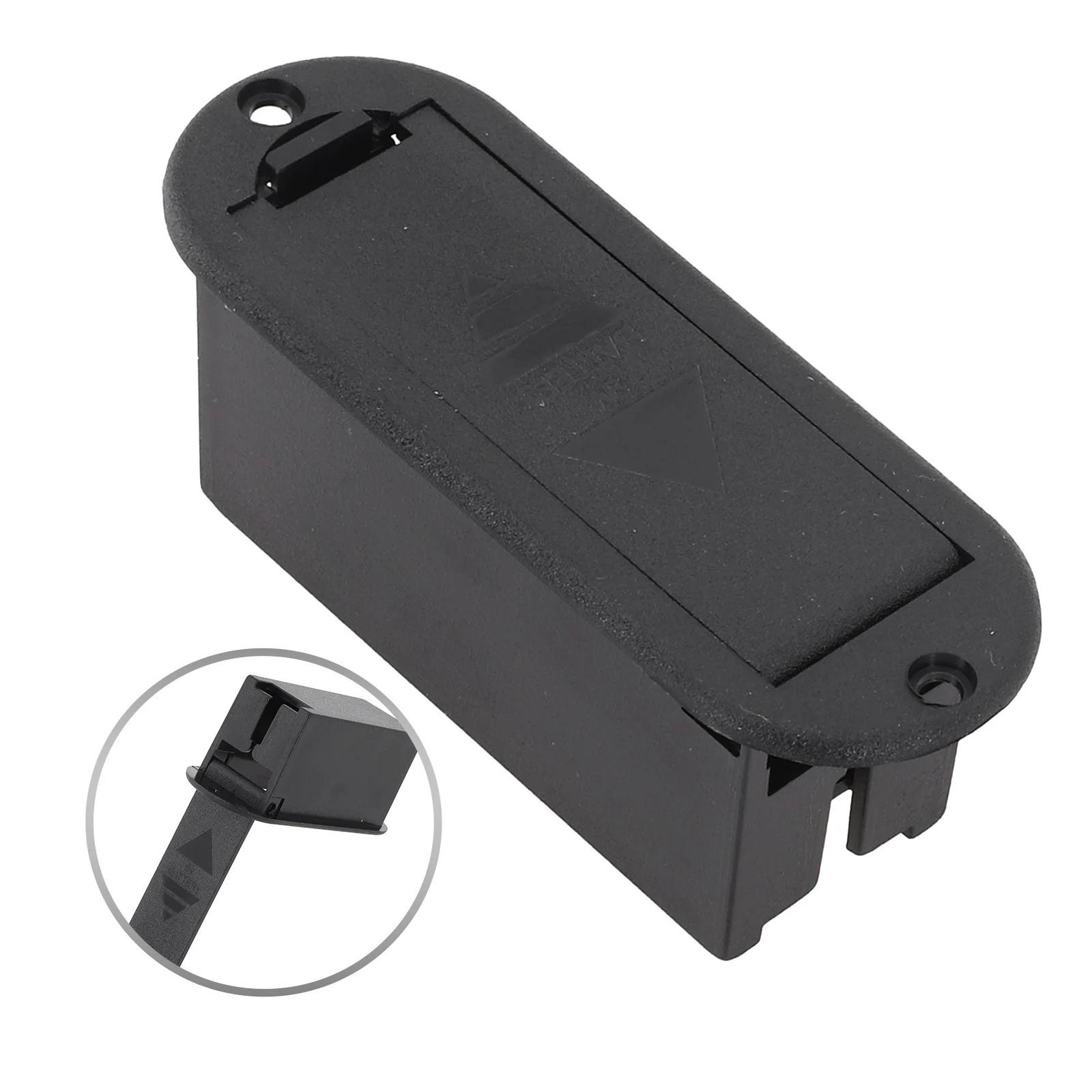Bass Battery- Case 9V Battery- Case Holder Cover Box For For Acoustic Guitar Bass Active Pickup Black Electric Instrument