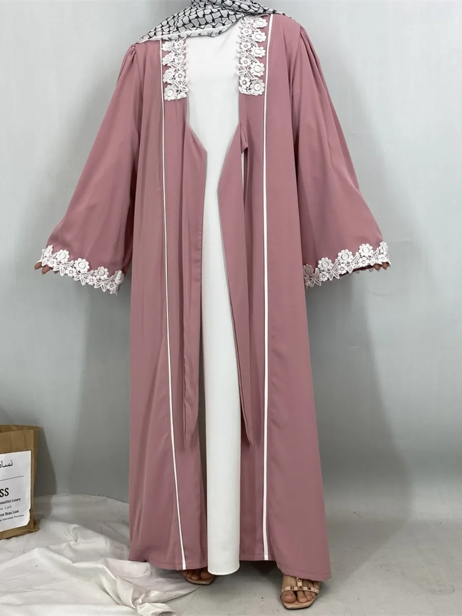 

Eid Women Abaya Muslim Cardigan Open Party Dress Long Sleeve Jalabiya Ramadan Long Dresses Vestidos Largos Kaftan Arab Long Robe